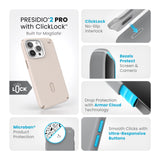 Speck - Presidio2 Pro Magsafe Case For Apple Iphone 15 Pro Max - Bleached Bone