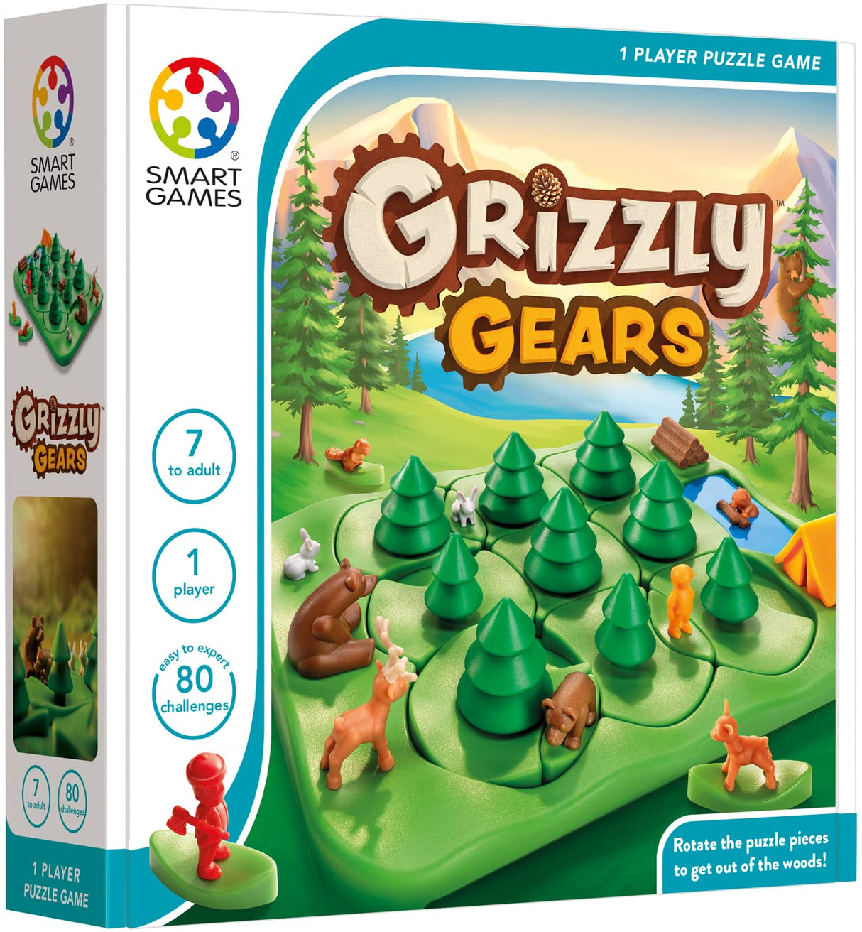 SmartGames Grizzly Gears Game with 80 Challenges for Ages 7 - Adult