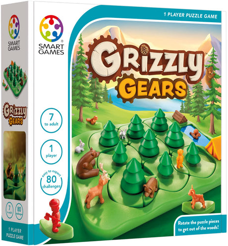 SmartGames Grizzly Gears Game with 80 Challenges for Ages 7 - Adult