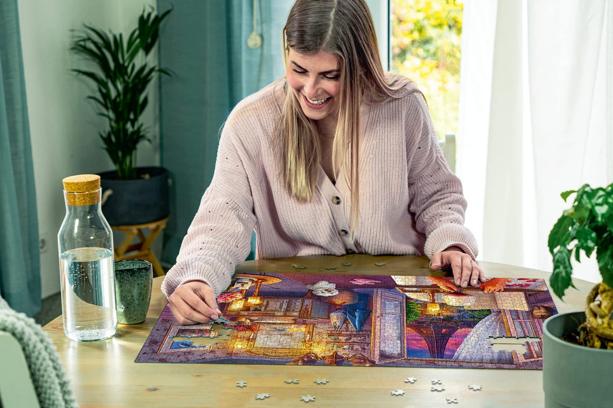 Ravensburger Cozy Bathroom Jigsaw Puzzle - 500 Piece Large Format | Adult Friendly | Unique Softclick Technology for Perfect Fit | Vibrant & Glare-Free | FSC-Certified Sustainable Product