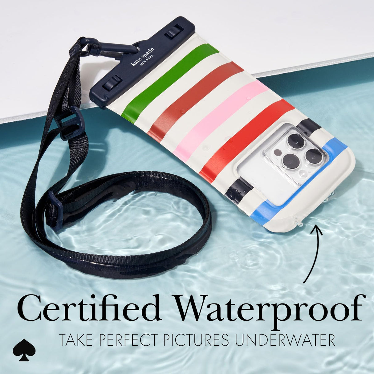 Kate Spade - Waterproof Floating Pouch (large) - Adventure Stripe