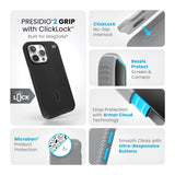 Speck - Presidio2 Grip Magsafe Case For Apple Iphone 15 Pro Max - Black