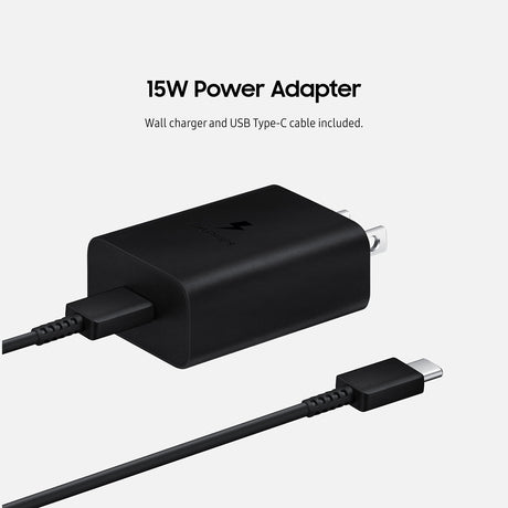 Samsung - Power Adapter 15w With Usb C Cable - Black