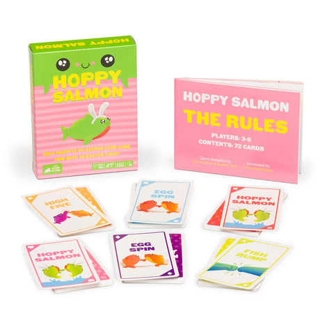 Hoppy Salmon by Exploding Kittens - 3-6 Players - Ages 6+ - 90 Second Rounds - Easy to Learn Quick Matching Card Game - Party Game, Family Game Night, Kid and Adult Card Game