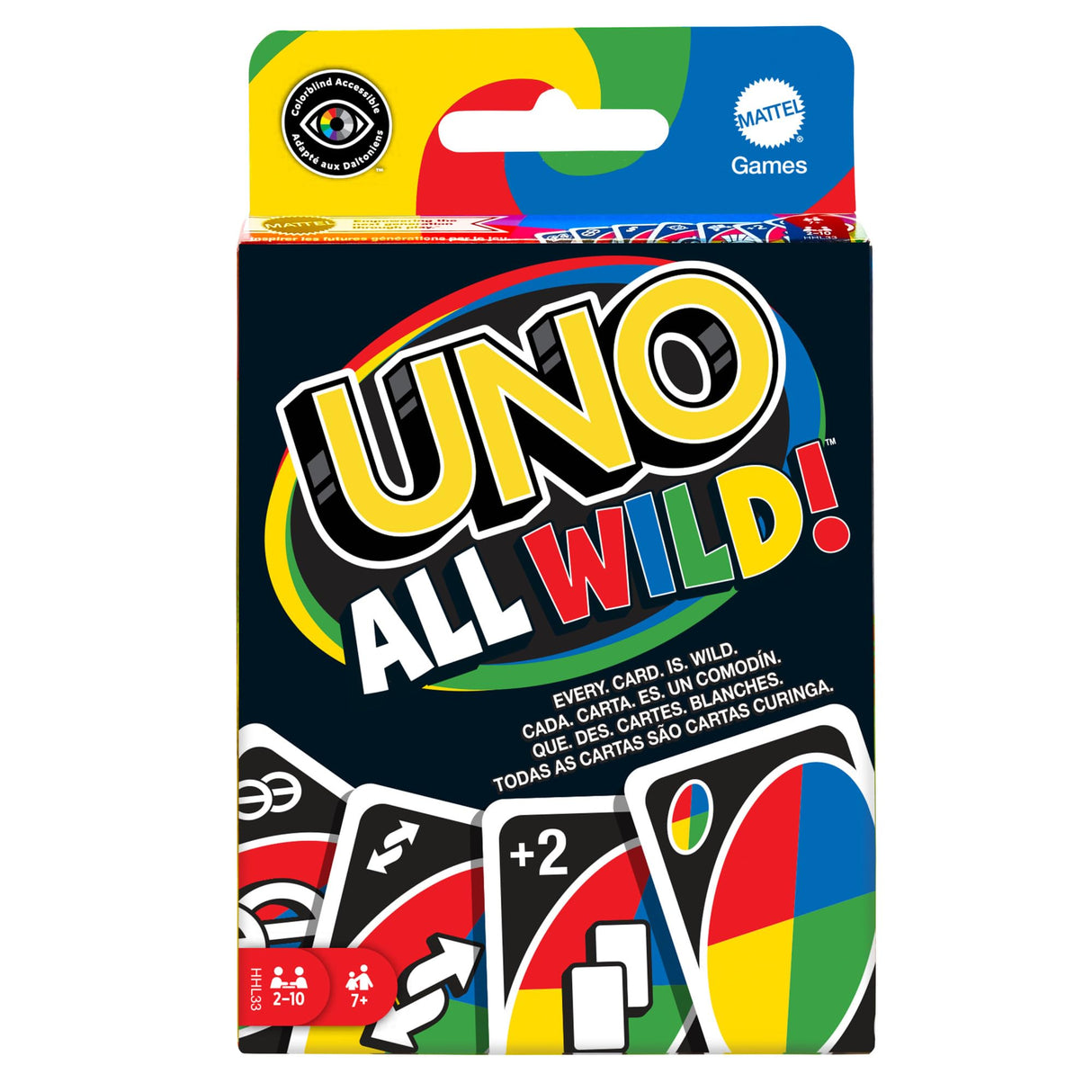 Mattel Games UNO All Wild Card Game with 112 Cards, Gift for Kid, Family & Adult Game Night for Players 7 Years & Older