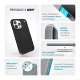 Speck - Presidio2 Grip Case For Apple Iphone 15 Pro Max - Black