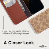 Coach - Folio Case For Apple Iphone 16 - Signature Tan