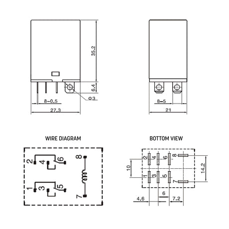 12V DC/10A DPDT RELAY SWITCH