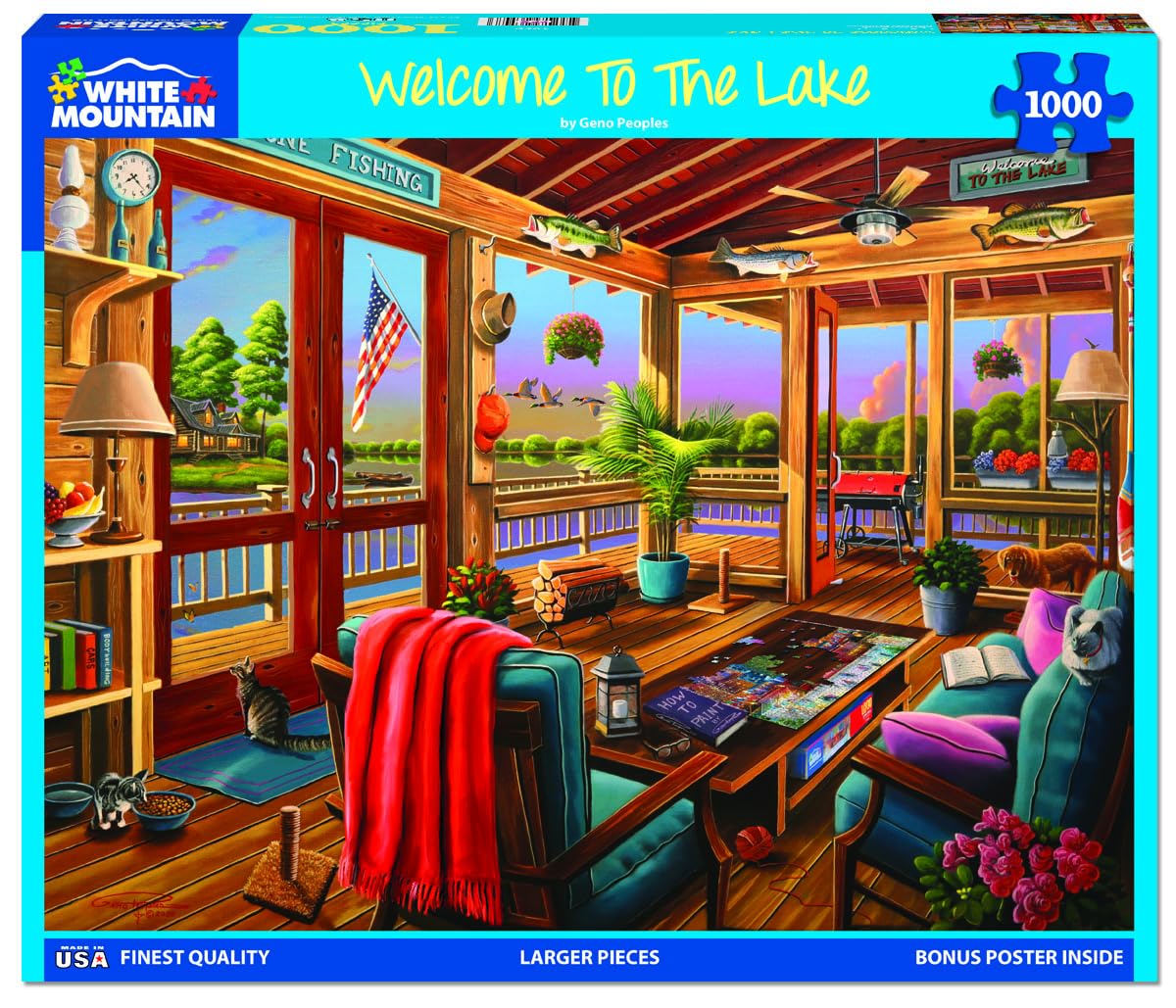 White Mountain Puzzles - Welcome to The Lake - 1000 Piece Jigsaw Puzzle