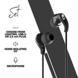 Skullcandy - Set Apple Lightning In Ear Wired Headphones - True Black