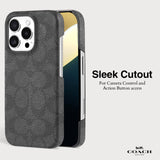 Coach - Slim Wrap Case For Apple Iphone 16 Pro - Signature Charcoal