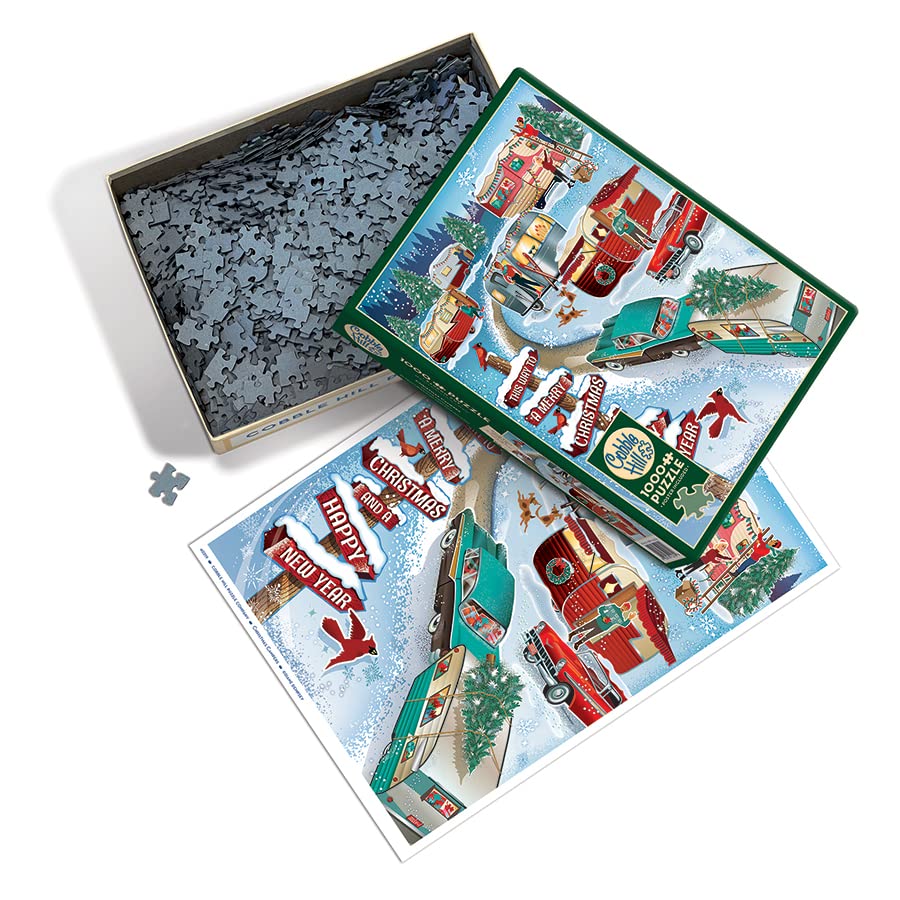 Cobble Hill 1000 Piece Puzzle - Christmas Campers - Sample Poster Included