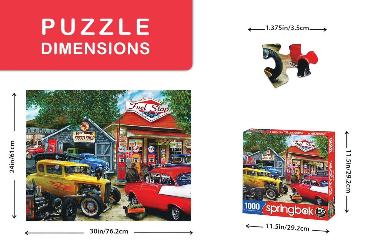 Springbok's 1000 Piece Jigsaw Puzzle Hot Rod Cafe - Made in USA