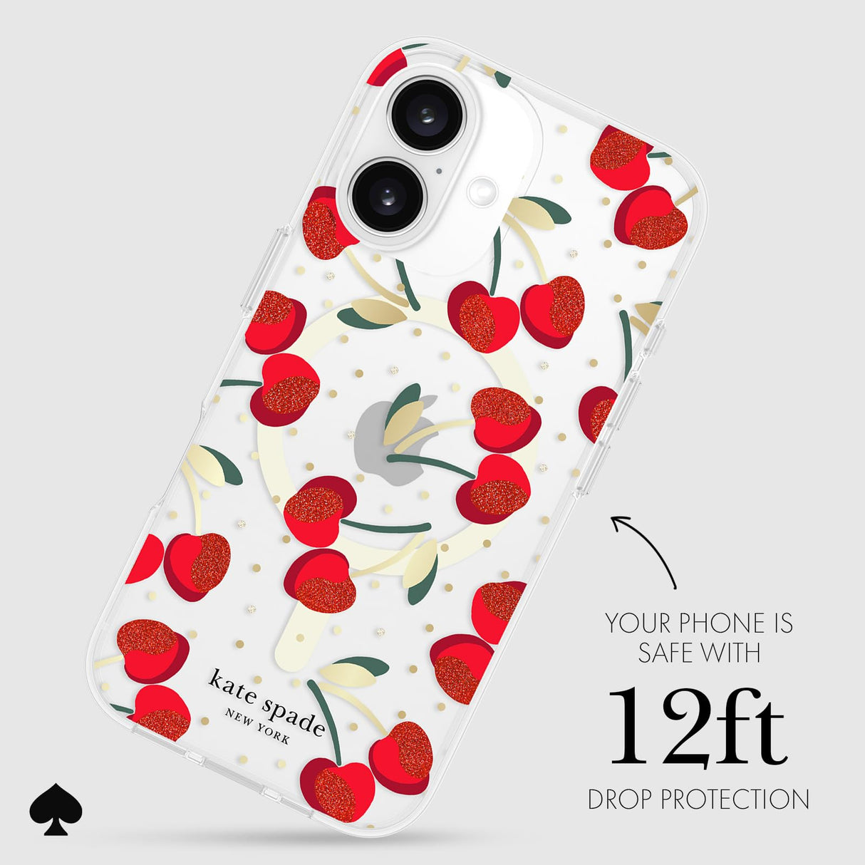 Kate Spade - Protective Magsafe Case For Apple Iphone 16 - Cherry Dot