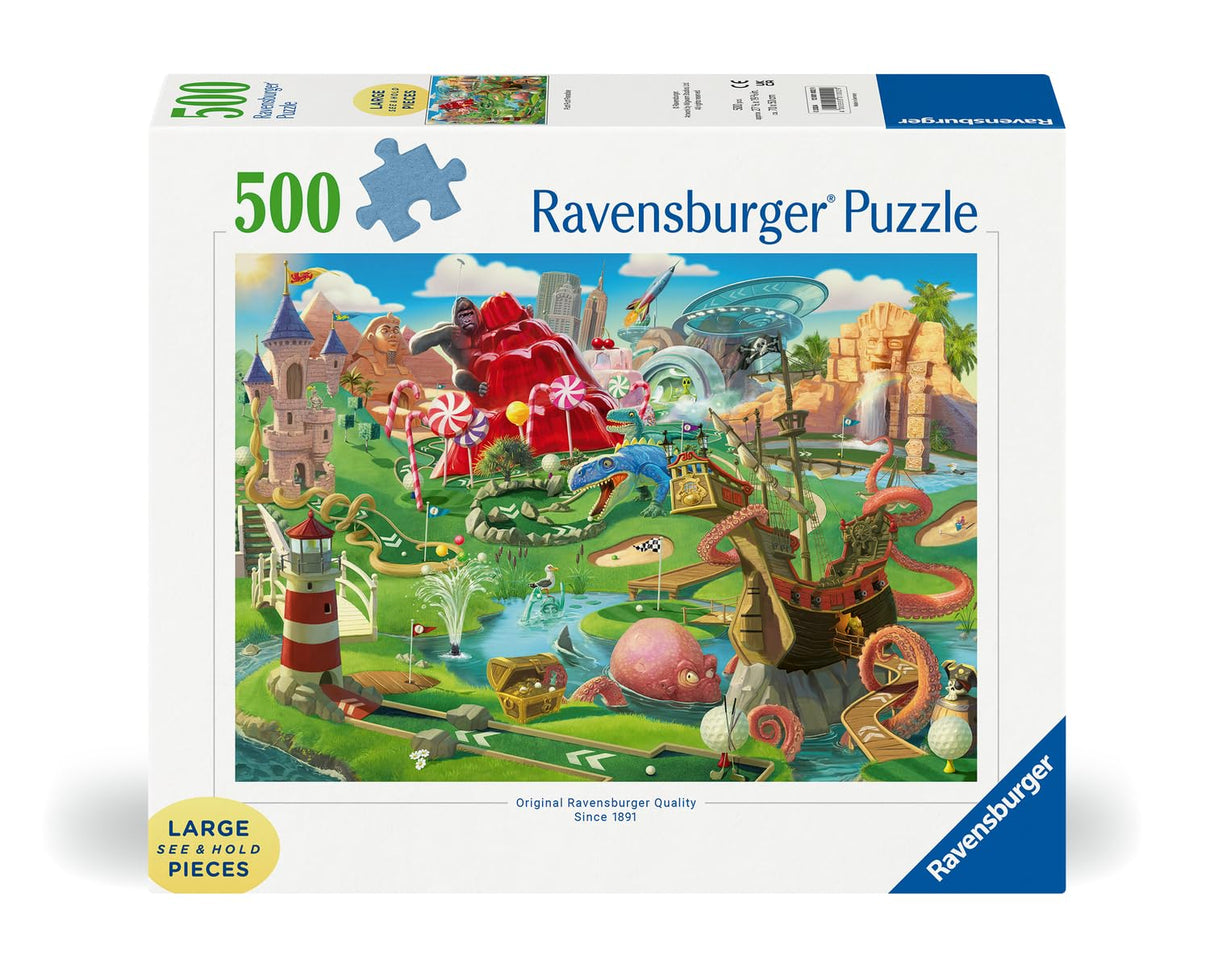 Ravensburger Putt Putt Paradise 500 Piece Large Format Jigsaw Puzzle for Adults - Easy to See & Easy to Hold Large Pieces Fit Together Perfectly