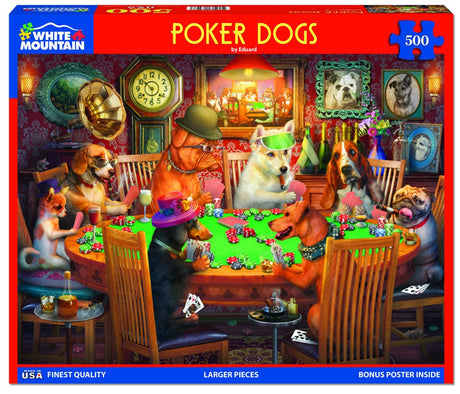 White Mountain Puzzles - Poker Dogs - 500 Piece Jigsaw Puzzle