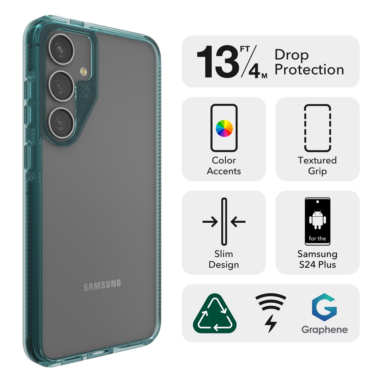 Zagg - Santa Cruz Case For Samsung Galaxy S24 Plus - Aquamarine