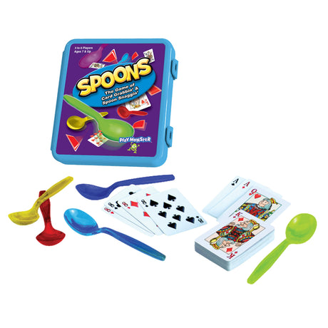 Play Monster Spoons in a Case, Card Games for Kids - Spoons Game, Deck of Cards, Fun Family Games for Kids and Adults, Playing Cards, Game Night, Travel Games, 3-6 Multi-Player Card Game, Games for Adults, Ages 7+