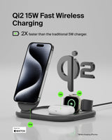 Belkin - Boostcharge 3 In 1 Magnetic Foldable Wireless Charger With Qi2 15w - Black