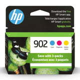 HP 902 Cyan, Magenta, Yellow Ink Cartridges (3-pack) | Works with HP OfficeJet 6950, 6960 Series, HP OfficeJet Pro 6960, 6970 Series | T0A38AN