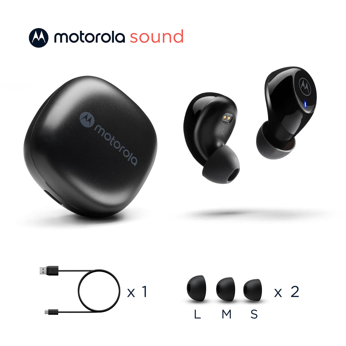 Motorola - Motobuds 105 In Ear True Wireless Bluetooth Earbuds - Black