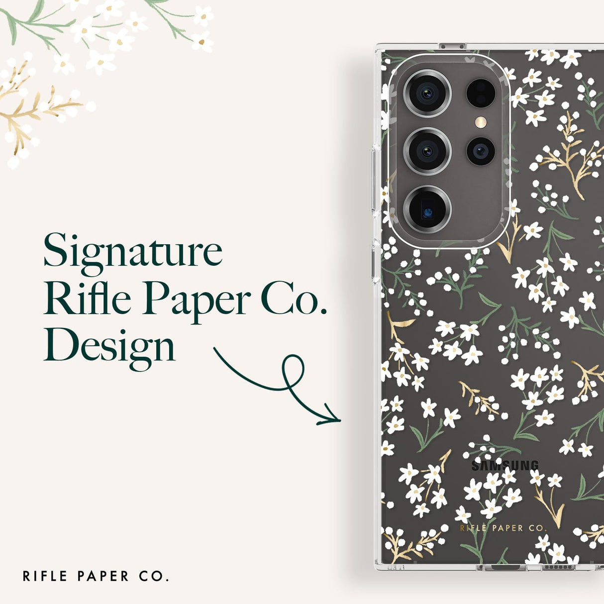 Rifle Paper Co - Ultra Slim Antimicrobial Case For Samsung Galaxy S24 Ultra - Petite Fleurs