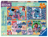 Ravensburger Disney Stitch Bumper Pack 4x100 Piece Jigsaw Puzzle for Kids - Every Piece is Unique, Pieces Fit Together Perfectly