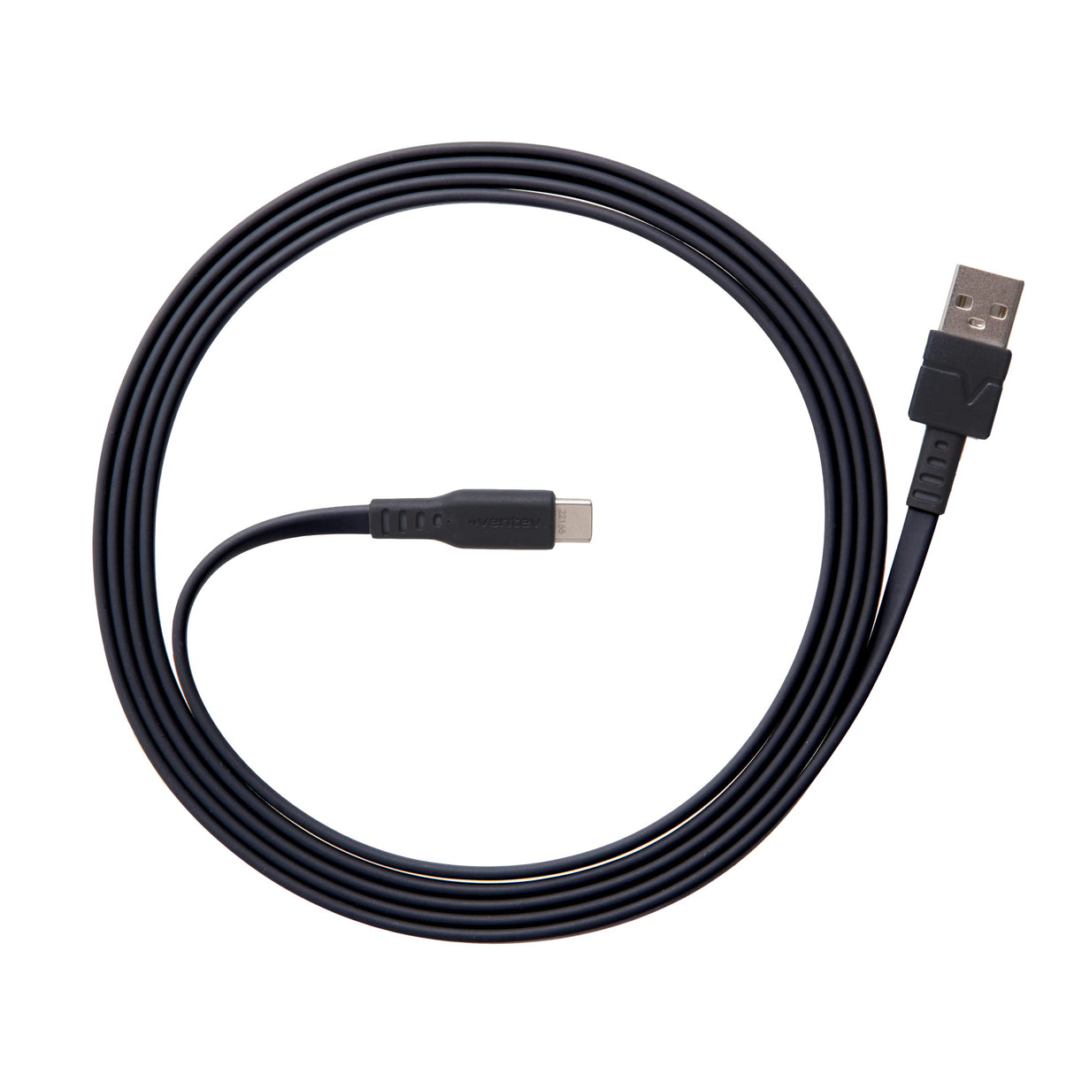 Ventev - Chargesync Flat Usb A To Usb C Cable 6ft - Black