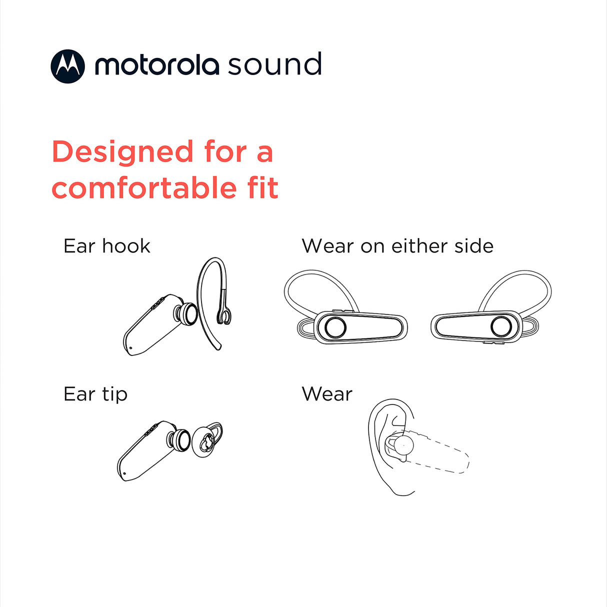 Motorola - Hk126 In Ear Mono Bluetooth Headset - Black