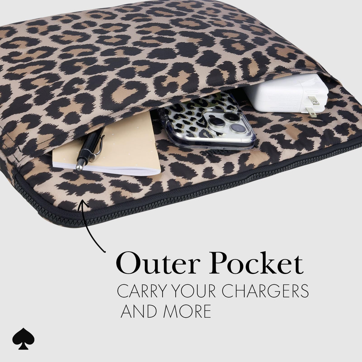 Kate Spade - Puffer Sleeve For 14in Laptops - Classic Leopard