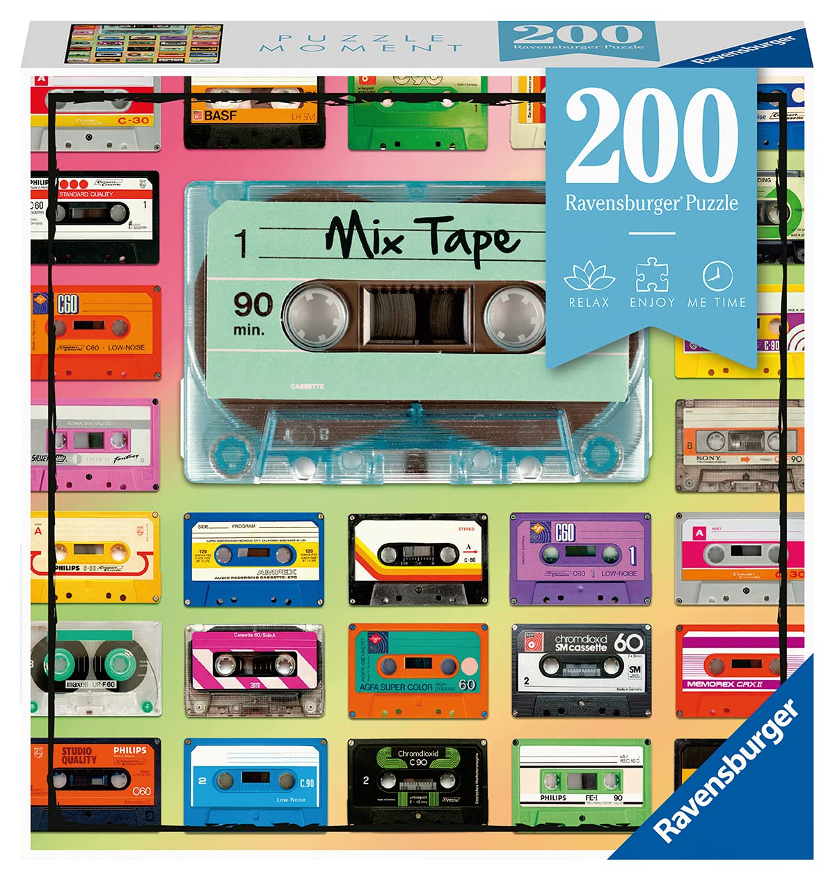 Ravensburger Puzzle Moment: Mix Tape | 200-Piece Jigsaw Puzzle for Adults & Kids | Unique Softclick Technology | Vibrant, Glare-Free Imagery | FSC Certified Materials