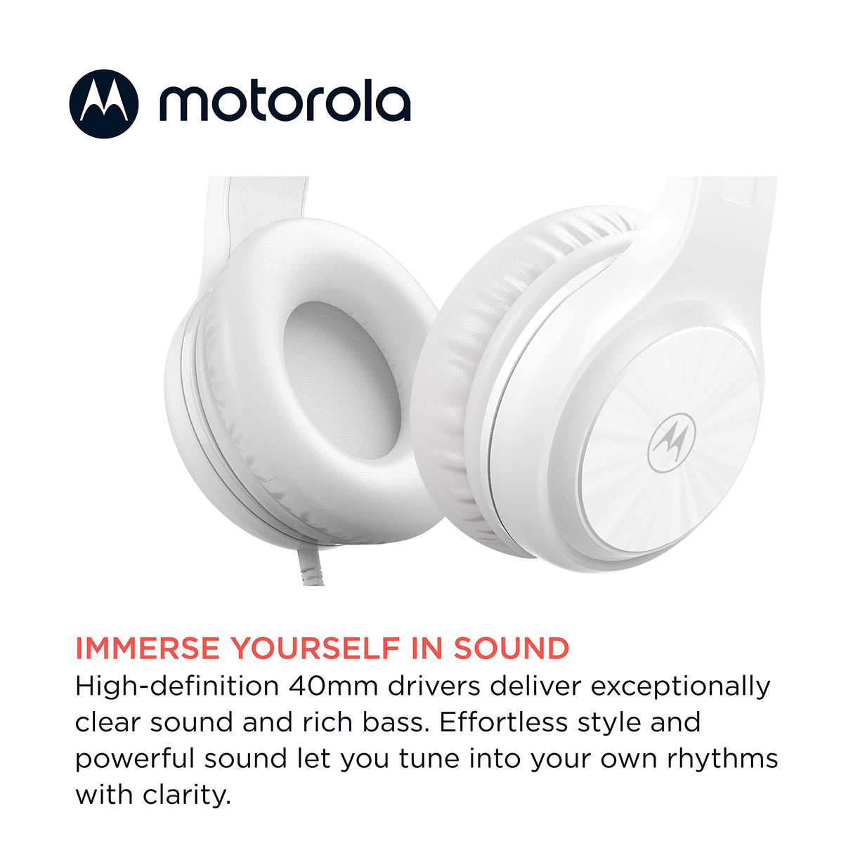 Motorola - Xt120 Wired Over Ear Headphones - White