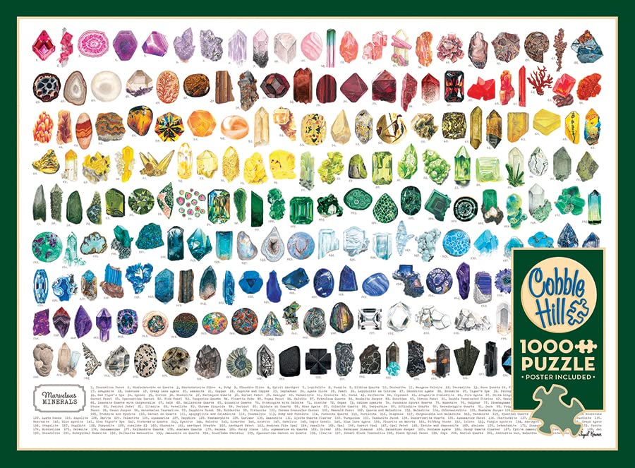 Cobble Hill 1000 Piece Puzzle - Marvelous Minerals - Sample Poster Included