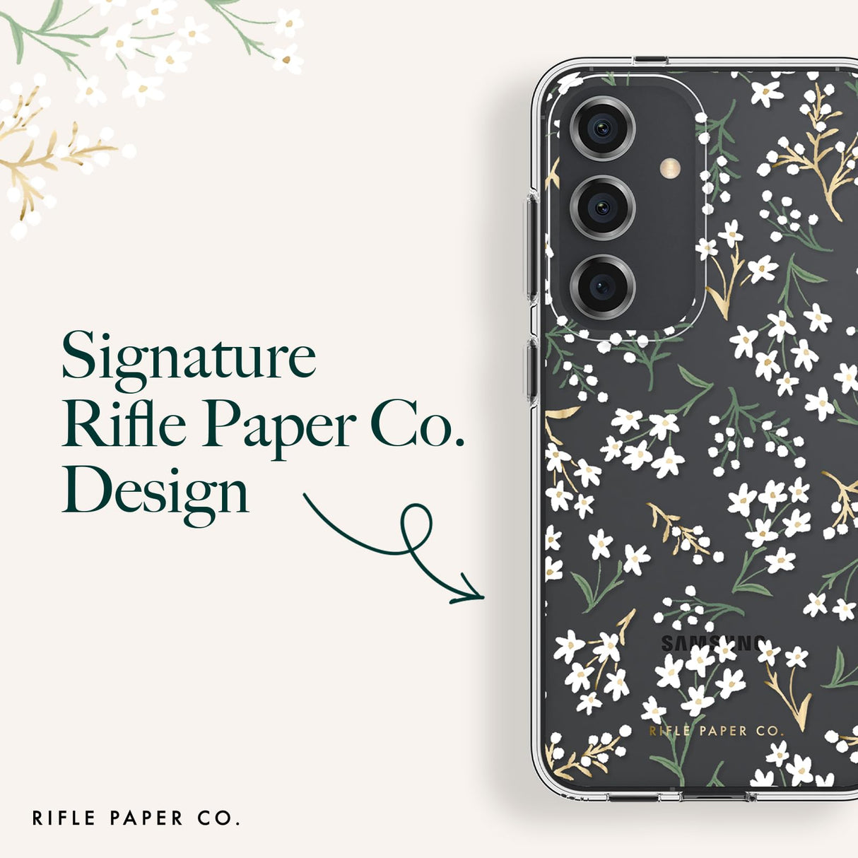 Rifle Paper Co - Ultra Slim Antimicrobial Case For Samsung Galaxy S24 - Petite Fleurs