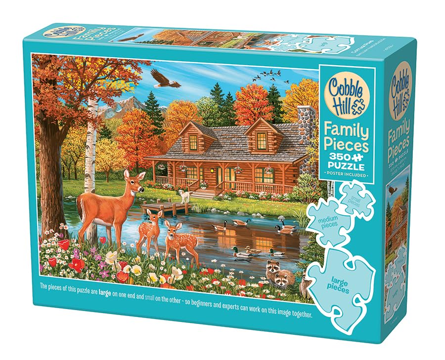 Cobble Hill Family Piece's 350 Puzzle - Cottage Pond (Family) - Sample Poster Included