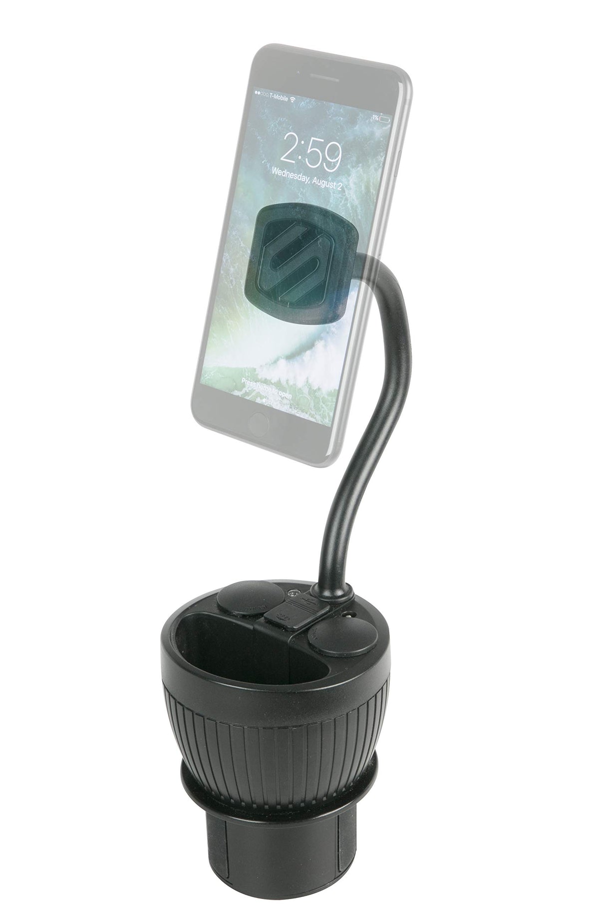 Scosche - Magicmount Powerhub Magnet Cup Holder Phone Mount - Black