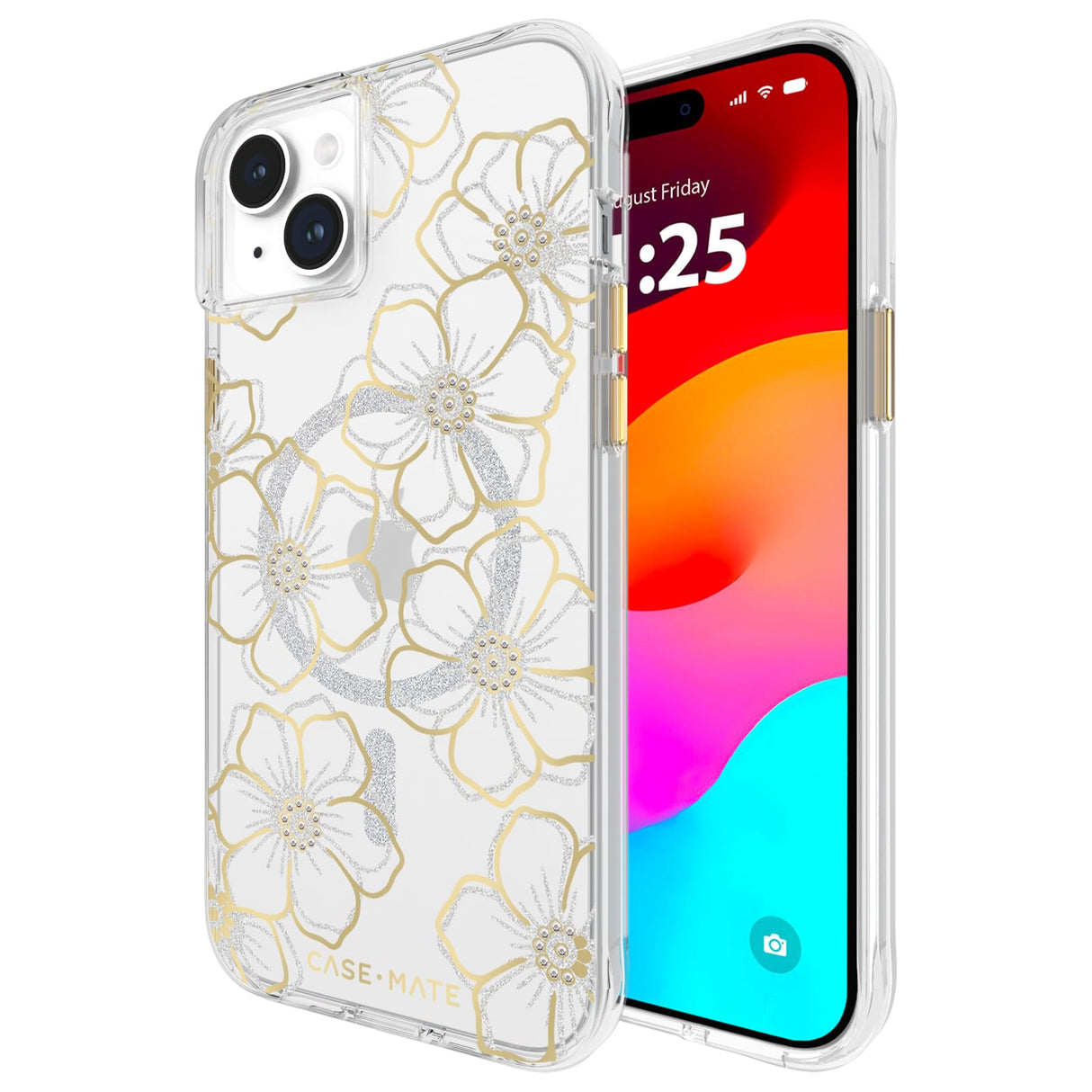 Case-mate - Floral Gems Magsafe Case For Apple Iphone 15 Plus - Gold