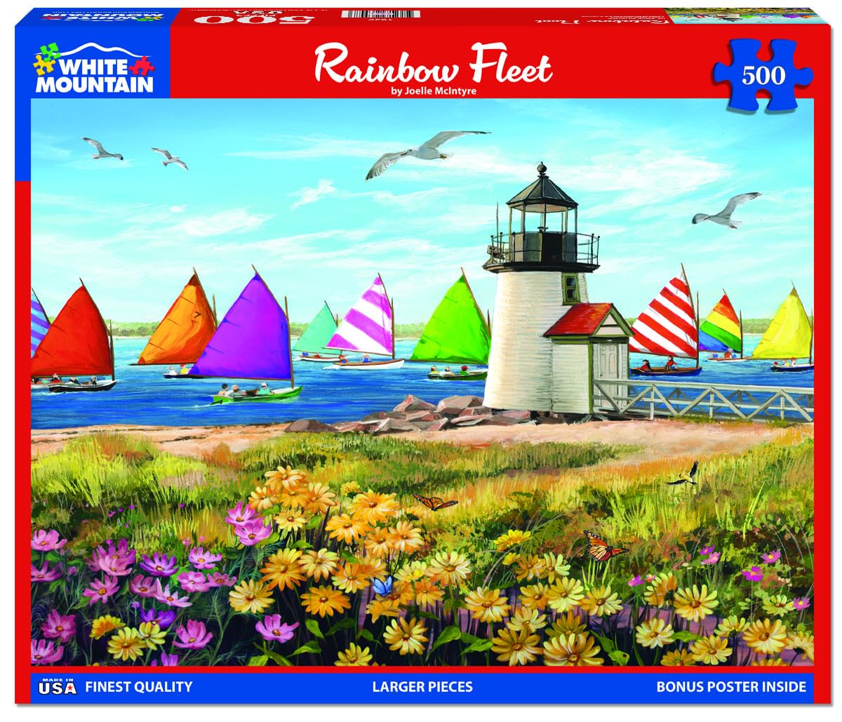 White Mountain Puzzles - Rainbow Fleet - 500 Piece Jigsaw Puzzle