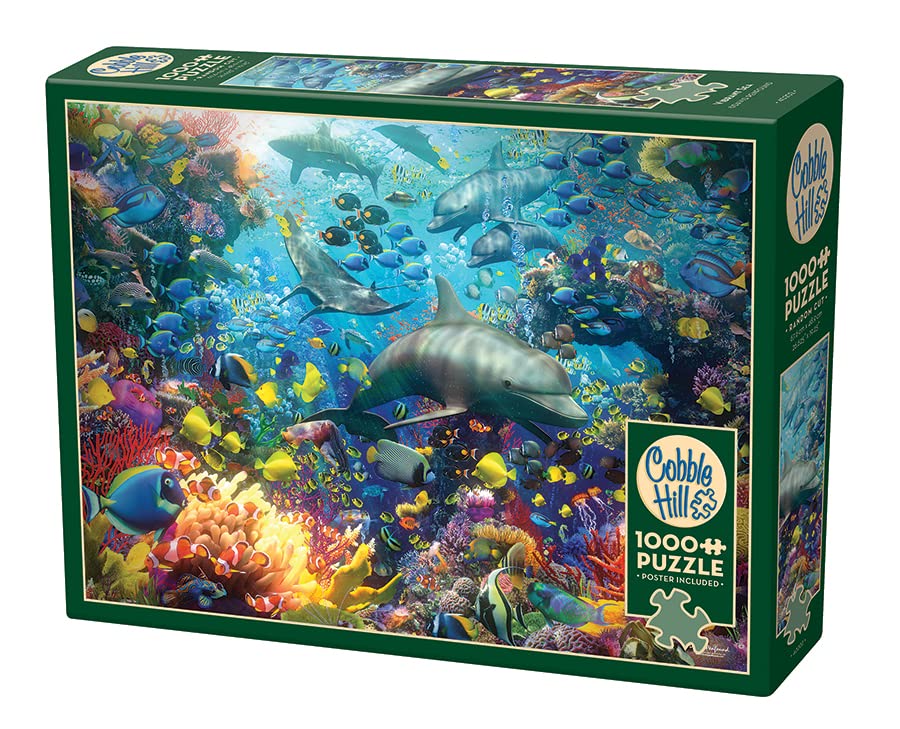 Cobble Hill 1000 Piece Puzzle - Vibrant Sea - Sample Poster Included