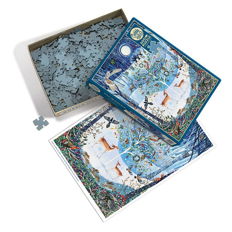 Cobble Hill 500 Piece Puzzle - Winter Woodland - Sample Poster Included - image 3