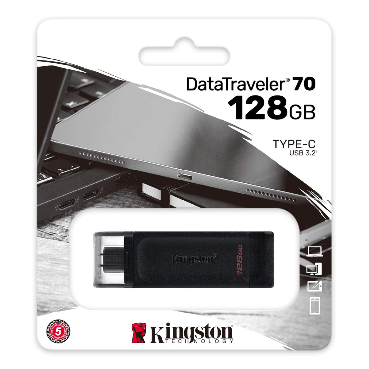 128GB USB-C 3.2 GEN 1 DATATRAVELER 70