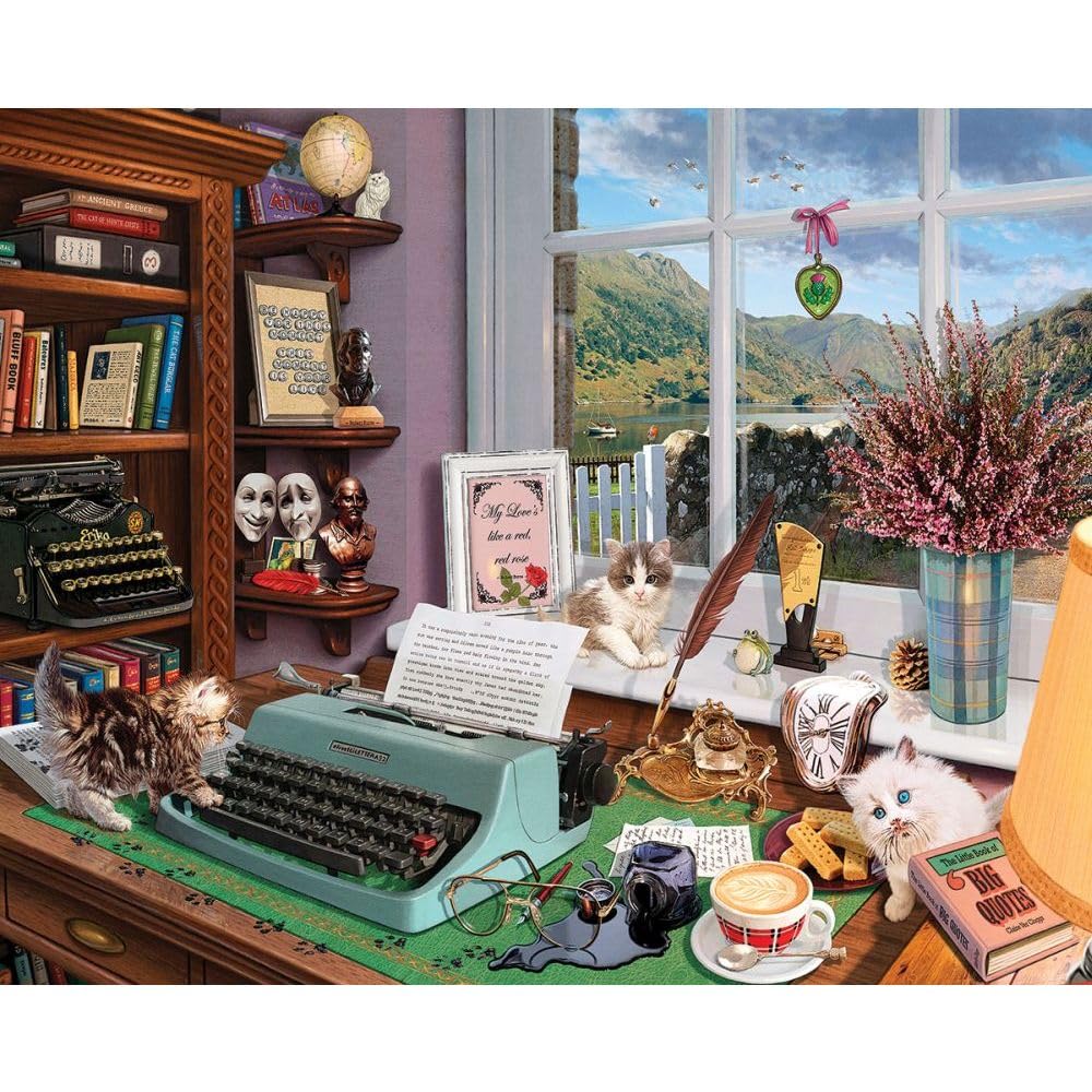 White Mountain Puzzles Writer’s Desk - 1000 Piece Jigsaw Puzzle