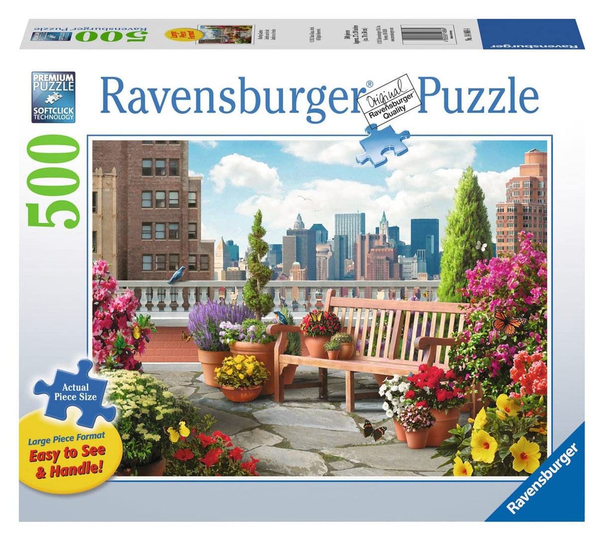 Ravensburger Rooftop Garden Jigsaw Puzzle | 500 Large, Unique Pieces | Premium Quality with Softclick Technology | Ideal for Adults & Kids