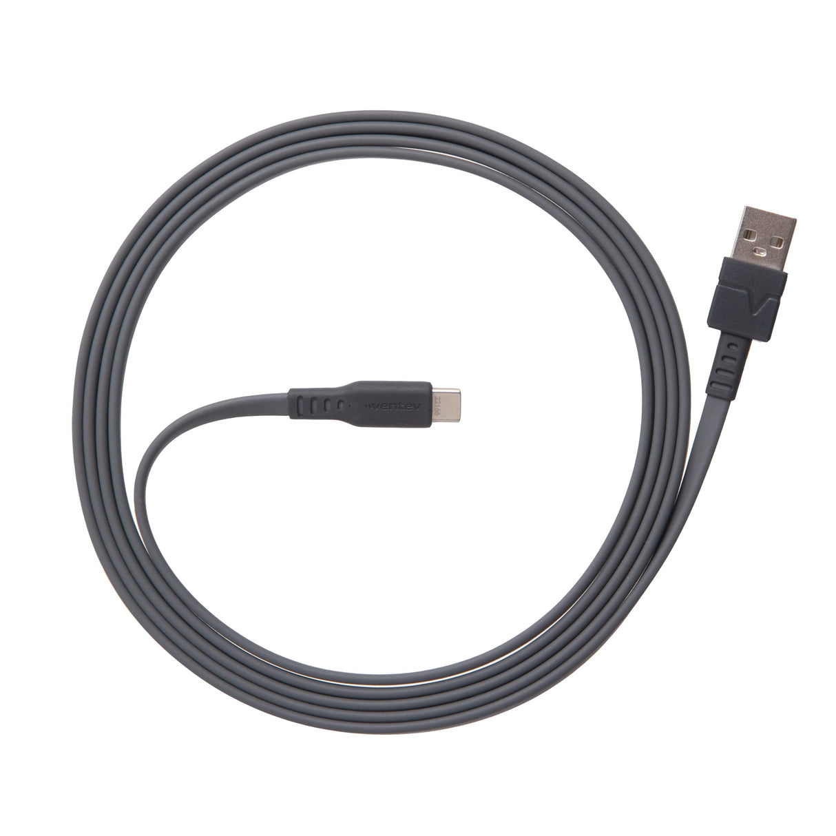 Ventev - Chargesync Flat Usb A To Usb C Cable 6ft - Grey