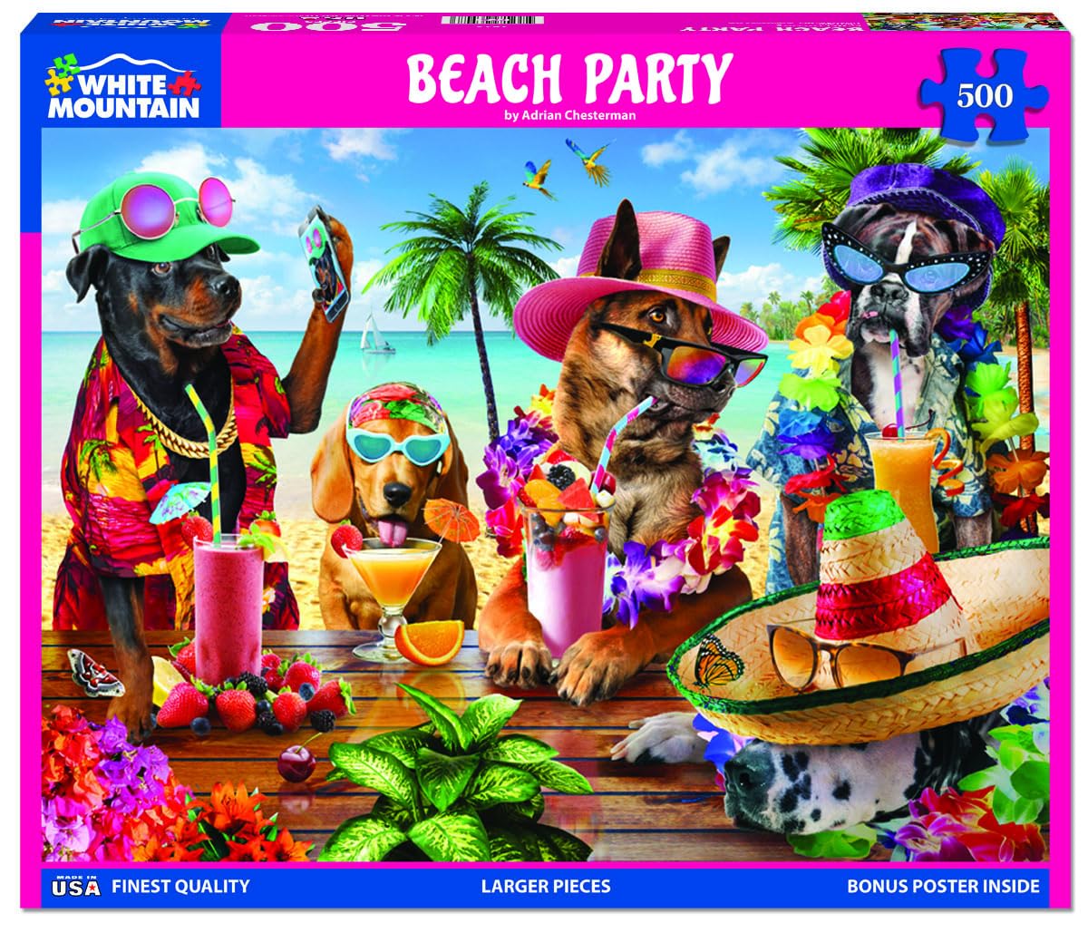 White Mountain Puzzles - Beach Party - 500 Piece Jigsaw Puzzle