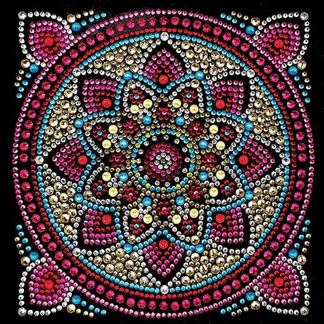 Crystal Art Diamond Painting Card Kit - Mandala- Create Your Own 7"x7" Card Kit - for Ages 8 and up