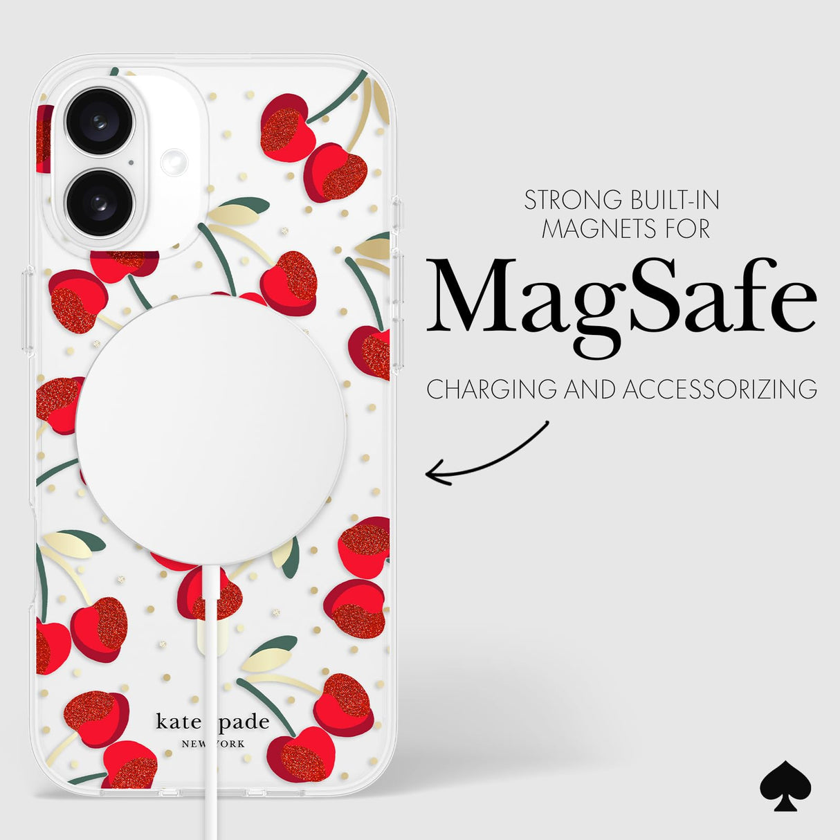 Kate Spade - Protective Magsafe Case For Apple Iphone 16 Plus - Cherry Dot