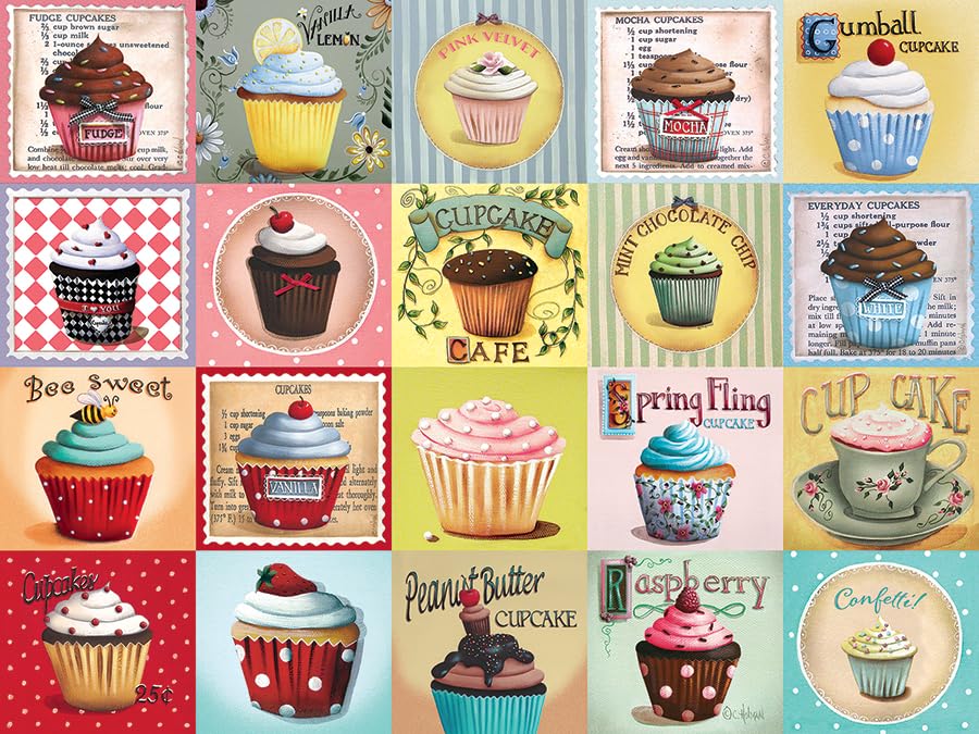 Cobble Hill 275 Piece Easy-Handling Puzzle - Cupcake Cafe - Sample Poster Included