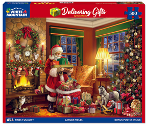 White Mountain Puzzles - Delivering Gifts - 500 Piece Jigsaw Puzzle