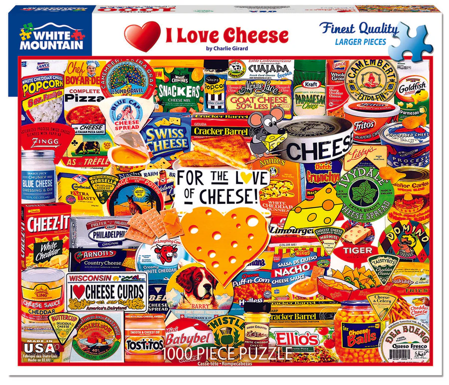 White Mountain Puzzles I Love Cheese 1000 Piece Jigsaw Puzzle